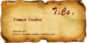 Tompa Csaba névjegykártya